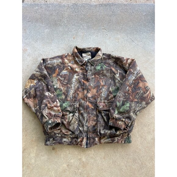 Vintage Woolrich Mens Large Camouflage Outdoor Jacket With Advantage Timber  Y3 - Picture 1 of 5